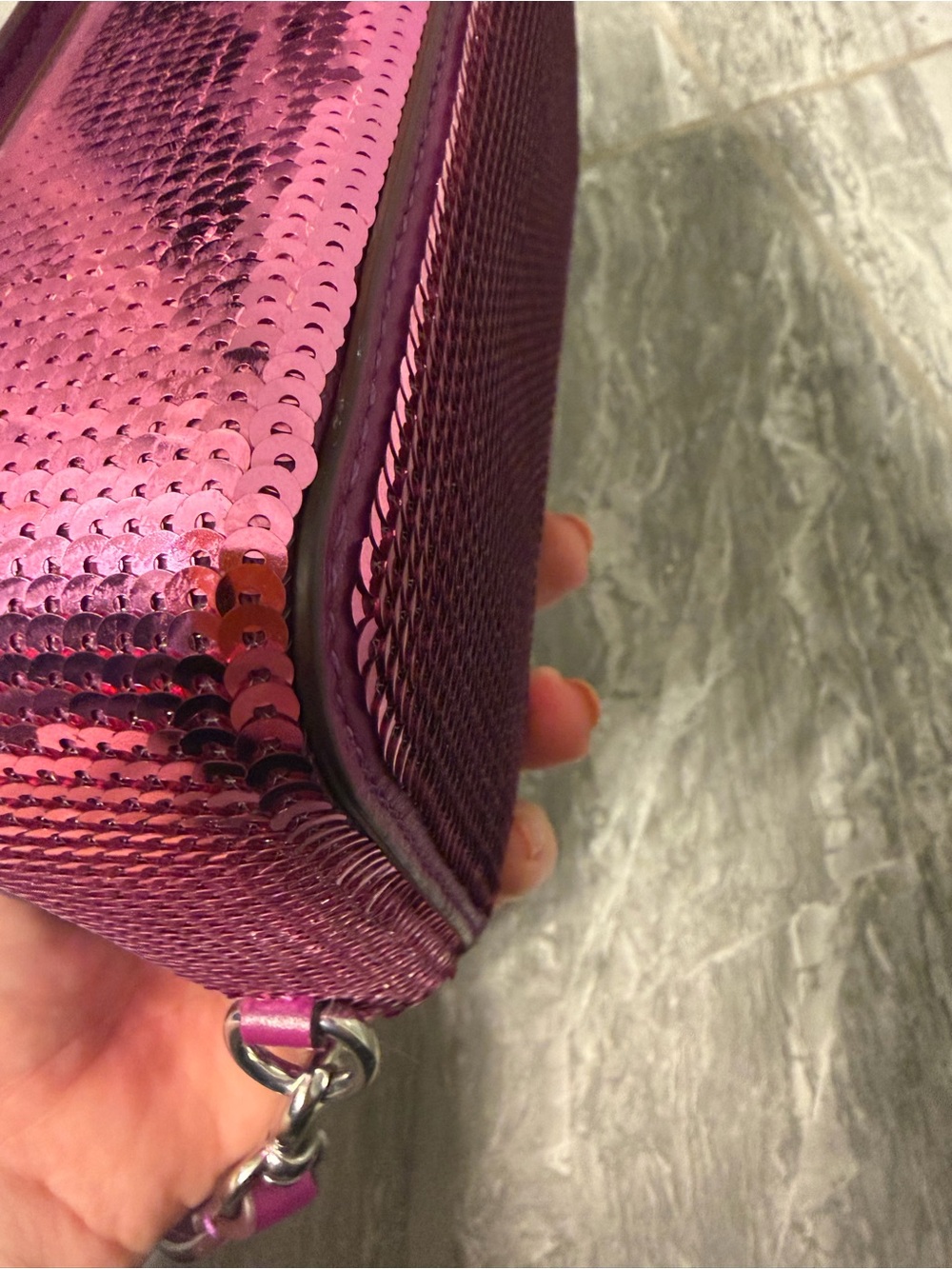 Coach Studio Baguette Pink Sequin Shoulder & Crossbody Bag - Picture 12 of 12
